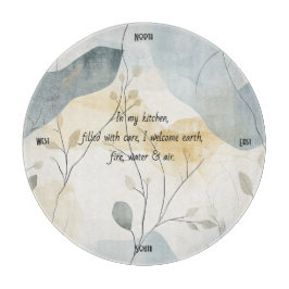 Tabla De Cortar Create Your Own Misty Gray Gold Floral Minimalist