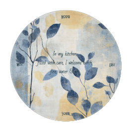 Tabla De Cortar Create Your Own Sunny Blue Leaves Minimalist