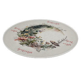 Tabla De Cortar Create Your Own Tea Roses Floral Crescent Moon