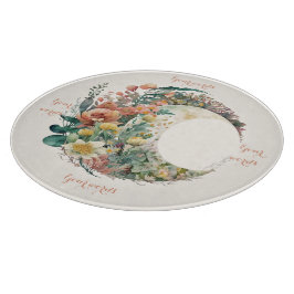 Tabla De Cortar Create Your Own Tropical Floral Crescent Moon