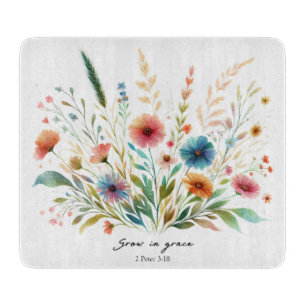 Tabla De Cortar Crecer en gracia floral