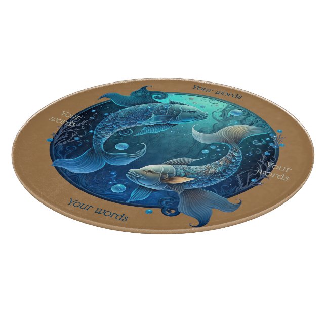 Tabla De Cortar Cree Su Propia Placa De Altar De Vidrio De Pisces  (Borde)