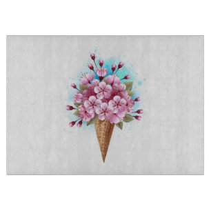 Tabla De Cortar Crema rosa de hielo Sakura Waffle Cone