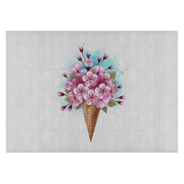 Tabla De Cortar Crema rosa de hielo Sakura Waffle Cone (Anverso)