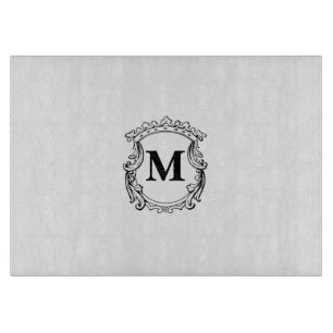 Tabla De Cortar Crestá de Monograma Elegante Personalizado