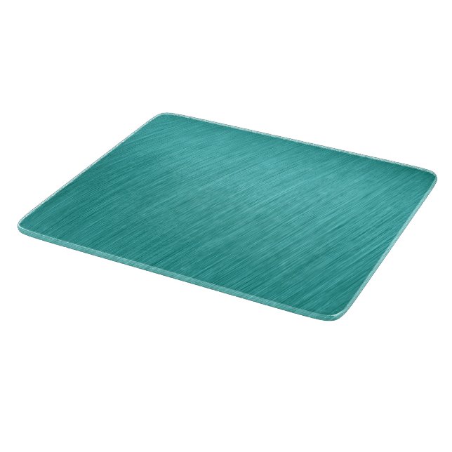 Tabla De Cortar Cristal azul turquesa cepillado (Borde)