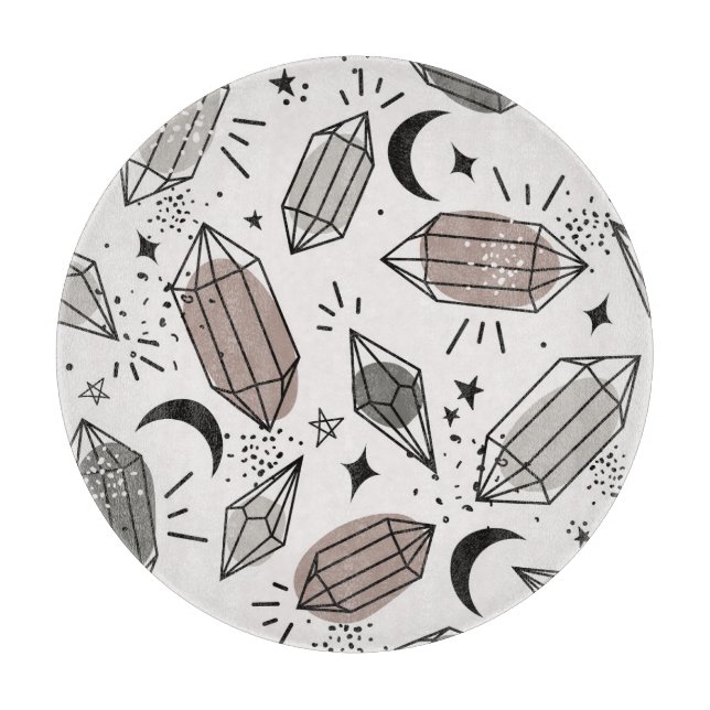 Tabla De Cortar Cristales, Luna, Estrellas, Diseño superficial. (Anverso)