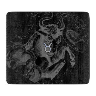 Tabla De Cortar Cromo como Taurus Zodiac en Hevelius Black