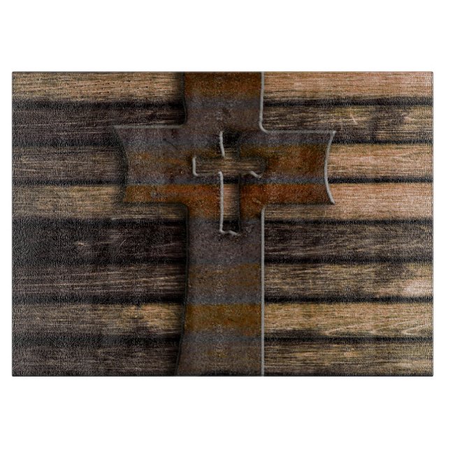 Tabla De Cortar Cruz de madera natural de Brown (Anverso)