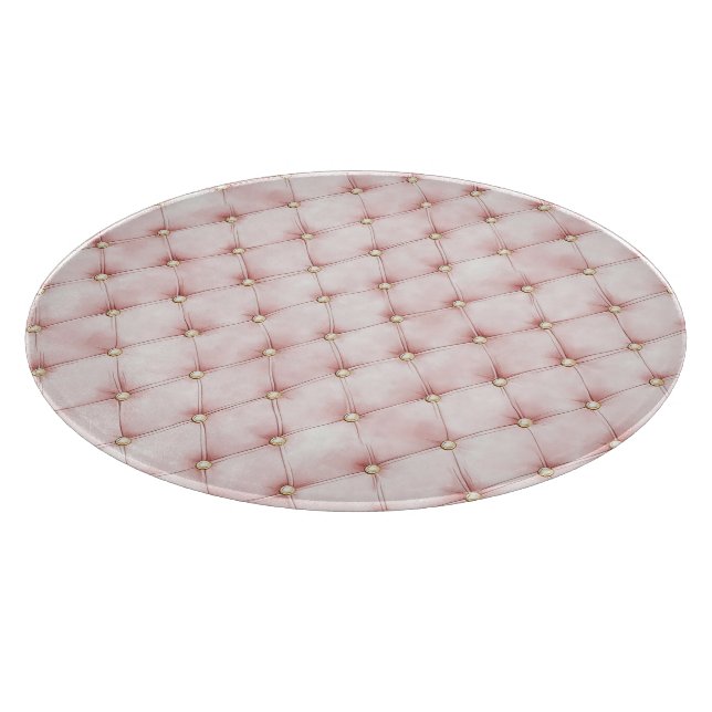 Tabla De Cortar Cuadrados de oro rosa bonito   (Borde)