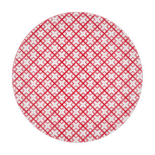 Tabla de cortar - Cuadrados entrelazados en rojo