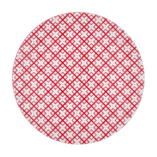 Tabla de cortar - Cuadrados entrelazados en rojo