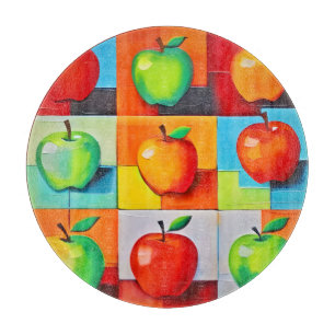 Tabla De Cortar Cuadrícula de Apple colorida