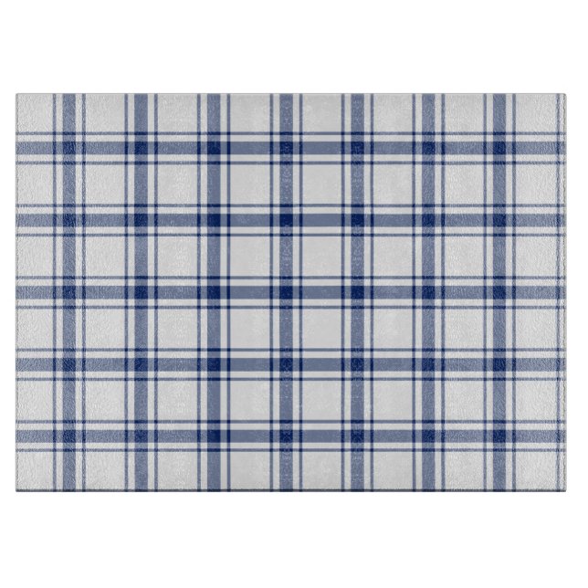 Tabla De Cortar Cuadro náutico azul y blanco (Anverso)