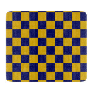 Tabla De Cortar Cuadro oscuro de navy y amarillo mostaza