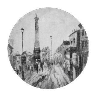Tabla De Cortar Cuadros artísticos en blanco y negro.