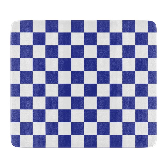 Tabla De Cortar Cuadros Azules y Blancos  (Anverso)