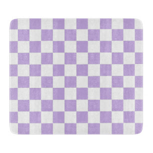 Tabla De Cortar Cuadros de lavanda y blanco a cuadros