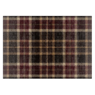 Tabla De Cortar Cuadros de otoño nogal marrón y burgundy cosecha