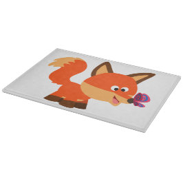 Tabla De Cortar Cuadros Personalizado Fox Y Butterfly Cutting Boar