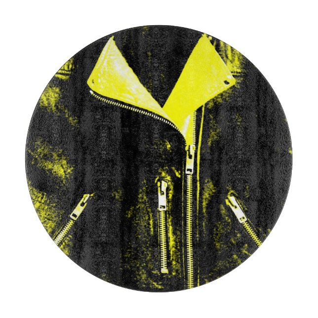 Tabla De Cortar Cubierta de cuero Rodaje de tablero amarillo (Anverso)