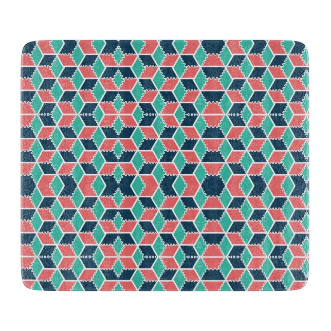 Tabla De Cortar Cubo de color geométrico moderno y elegante (Anverso)
