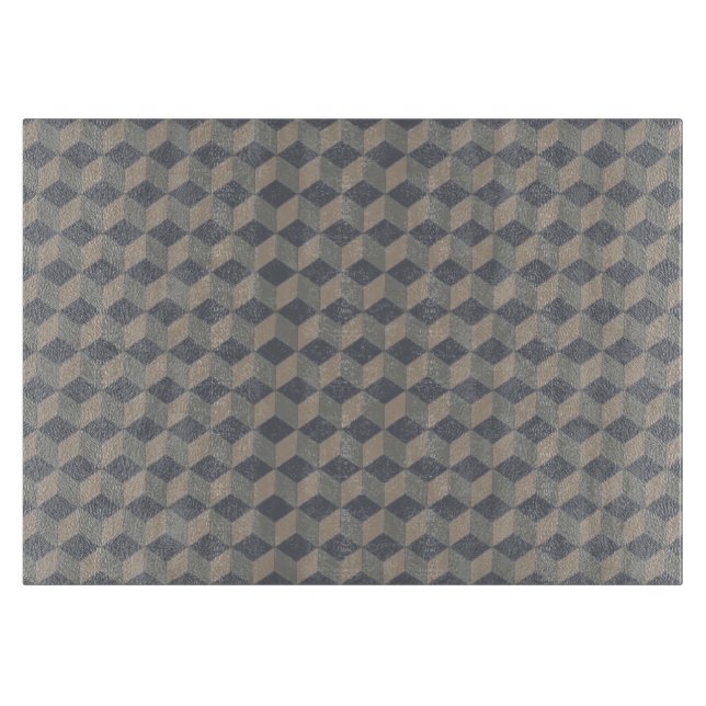 Tabla De Cortar Cubos 3D beige oscuro en cascada (Anverso)