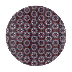 Tabla De Cortar Cuchillo con motivos florales de Borgoña y Gris