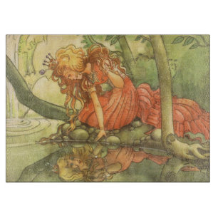 Tabla De Cortar Cuento de Hadas Antiguo, Principe Rana Princesa ju