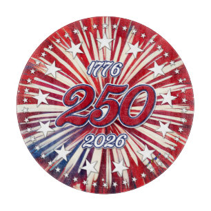 Tabla De Cortar Cumpleaños 250 de América 1776-2026 Fuegos Artific