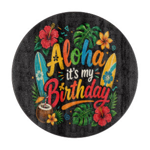 Tabla De Cortar Cumpleaños Aloha Hibisco Hawái