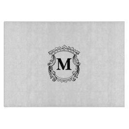 Tabla De Cortar Custom Elegant Monogram Crest