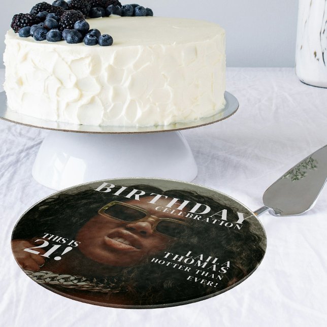 Tabla De Cortar Custom Photo Birthday Party Magazine Cover  (Custom Photo Birthday Party Magazine Cover Cutting Board)