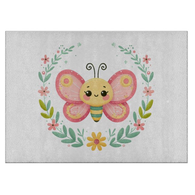 Tabla De Cortar Cuta, primavera/mariposa (Anverso)