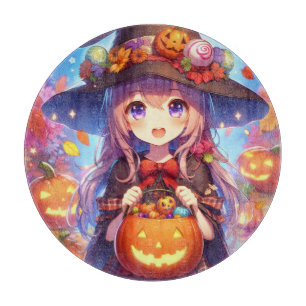 Tabla De Cortar Cute Anime Halloween Witch