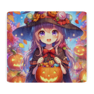 Tabla De Cortar Cute Anime Halloween Witch