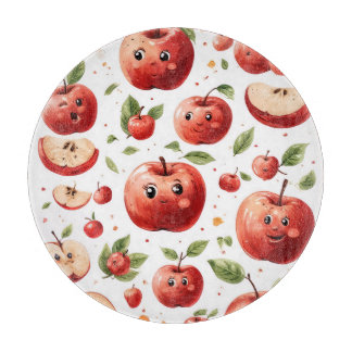 Tabla De Cortar Cute Apple Faces 