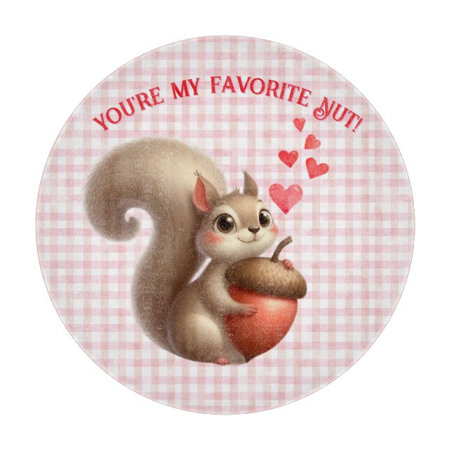 Tabla De Cortar Cute ardilla divertida día de San Valentín (Anverso)