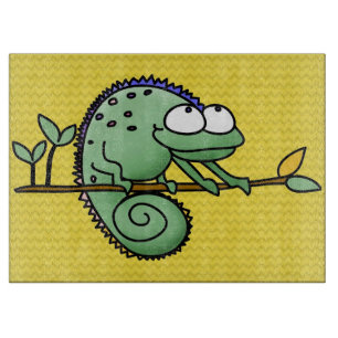 Tabla De Cortar Cute Camaleón De Dibujos Animados Divertido Lagart