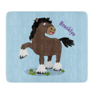 Tabla De Cortar Cute Clydesdale personalizado de caballo ilustraci