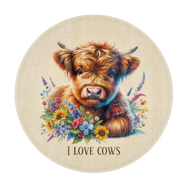 Tabla De Cortar Cute cow lovers customizable (Anverso)