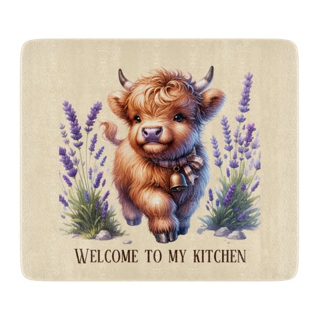 Tabla De Cortar Cute cow lovers kitchen welcome (Anverso)