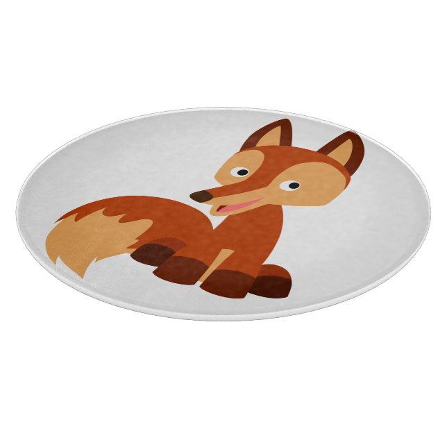 Tabla De Cortar Cute Cunning Personalizado Fox Cutting Board (Borde)