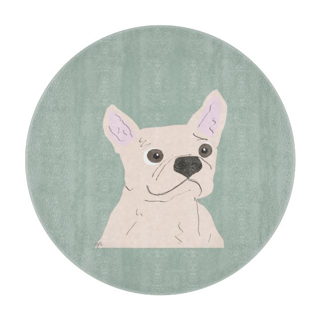 Tabla De Cortar Cute Dog, Dusty Blue (Anverso)