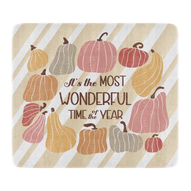 Tabla De Cortar Cute Fall calabazas citas de bohemian (Anverso)