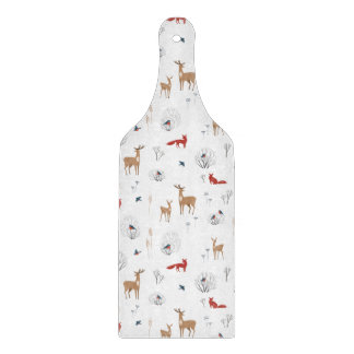 Tabla De Cortar Cute Festive Animals Winter Christmas Pattern.