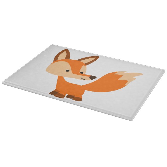 Tabla De Cortar Cute Friendly Personalizado Fox Cutting Board (Borde)