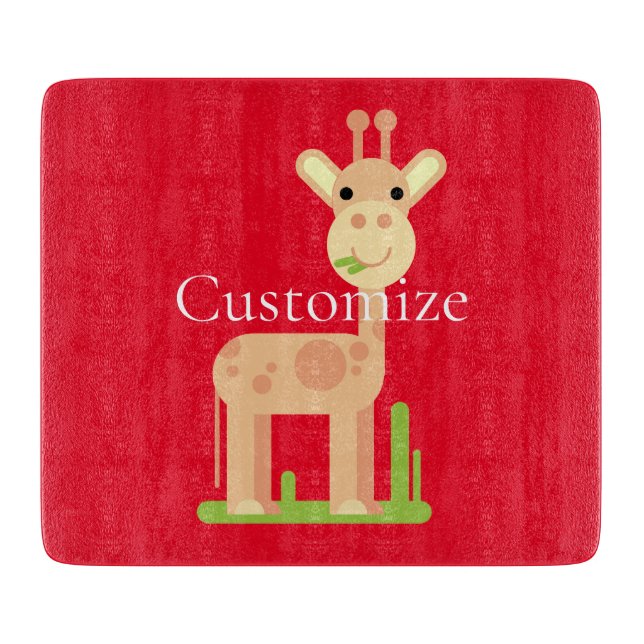 Tabla De Cortar Cute Giraffe Munching Thunder_Cove (Anverso)