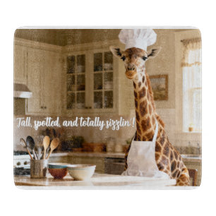 Tabla De Cortar Cute Giraffe Personalizado Tablero de Corte de Vid