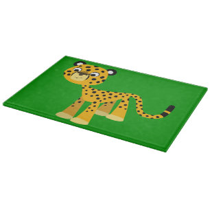 Tabla De Cortar Cute Happy Personalizado Cheetah Cutting Board
